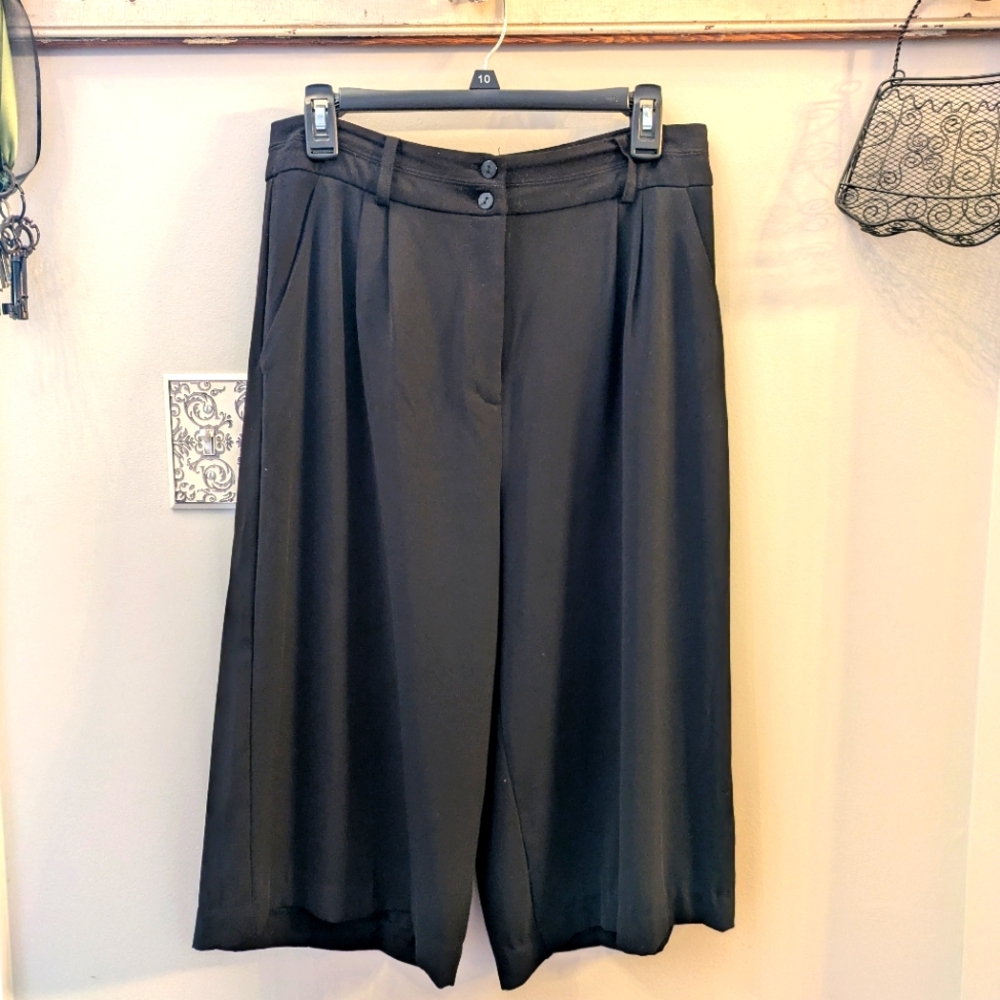 High Waist Wide Leg Crop Pants